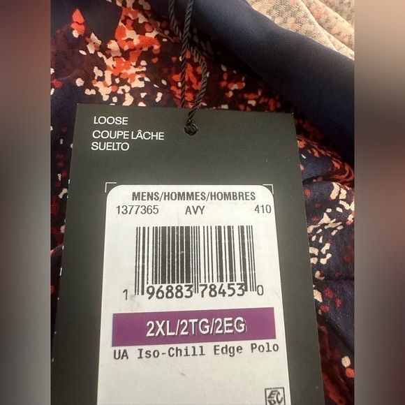 Under Armour Men's ISO Chill Edge Golf Polo, Midnight Navy/Venom Red Size - Picture 9 of 9